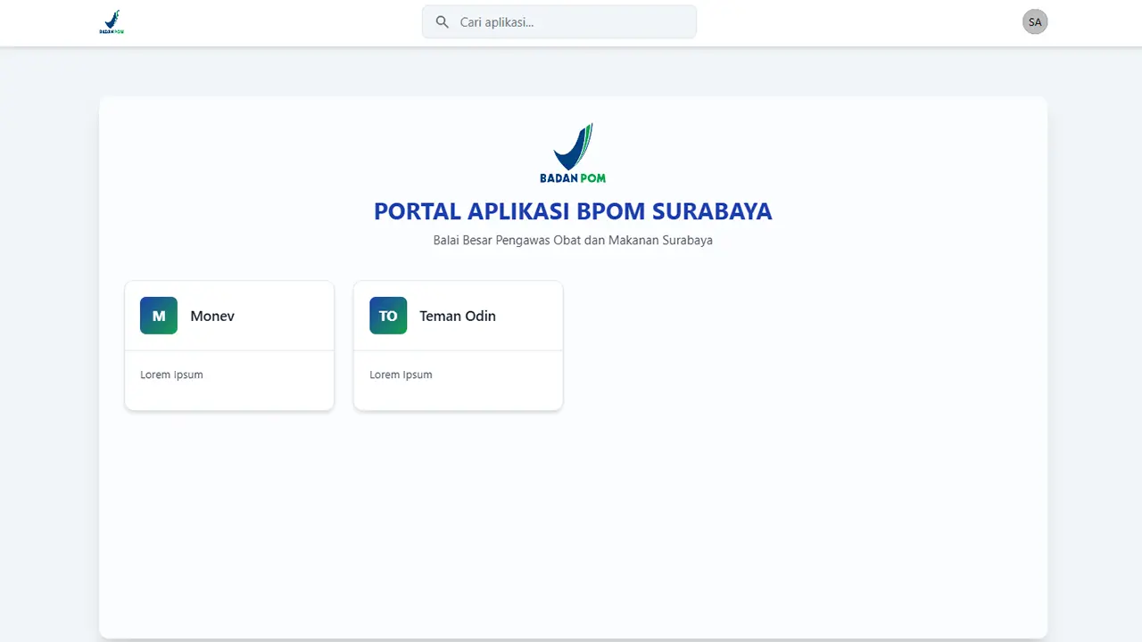 Portal SSO BBPOM di Surabaya project