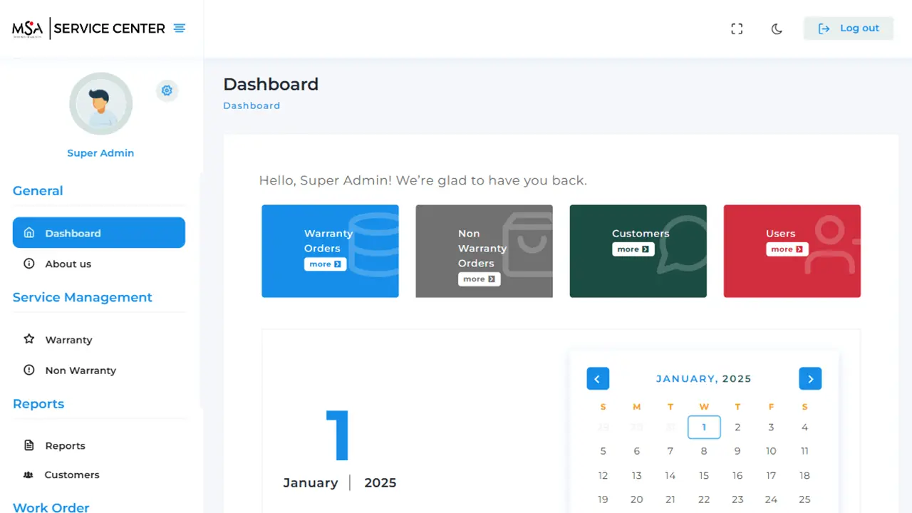 Service Management Application project